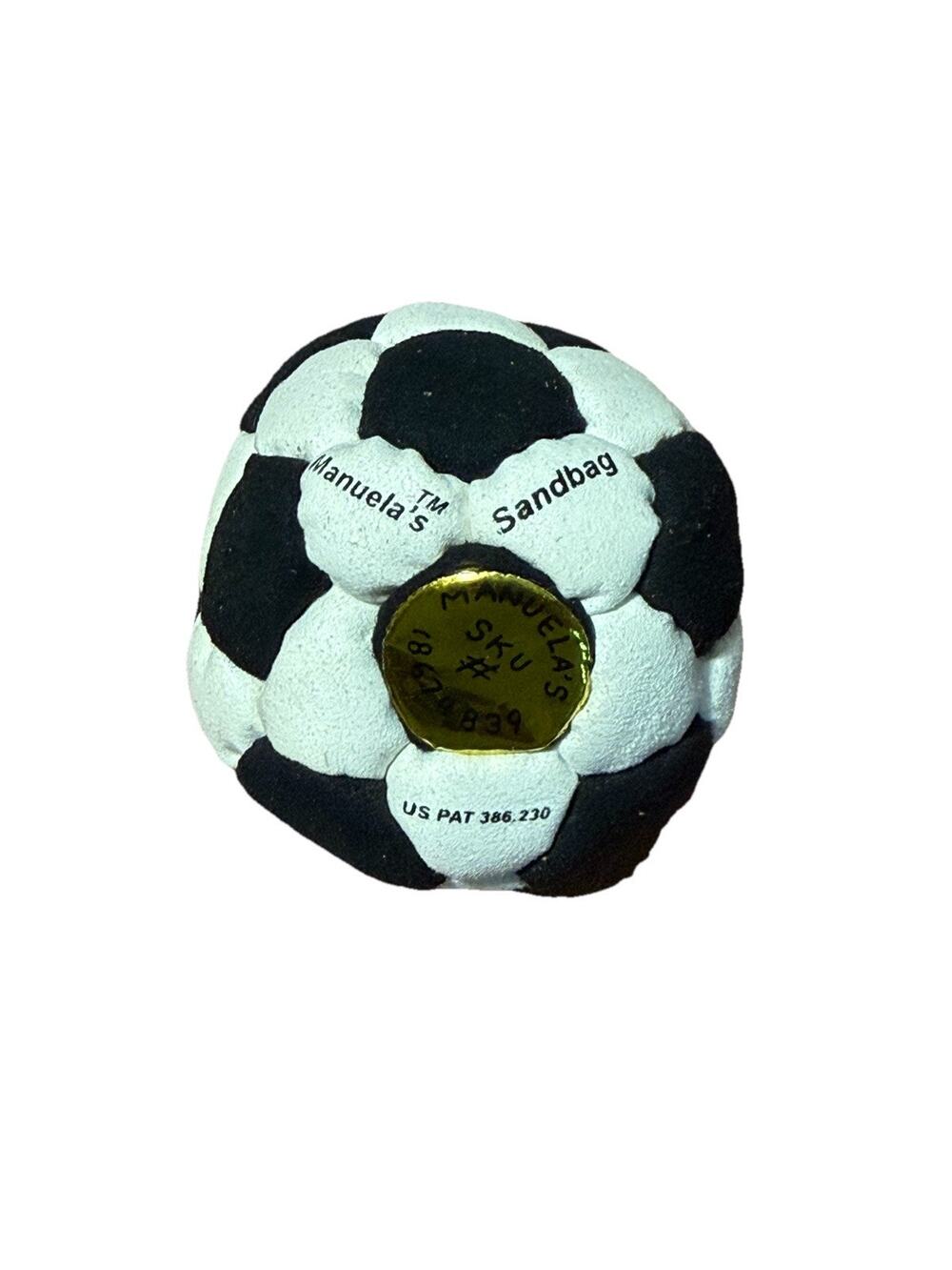 🔥Manuela’s Sandbag Footbag Hacky Sack BLACK/WHITE BNWT🔥